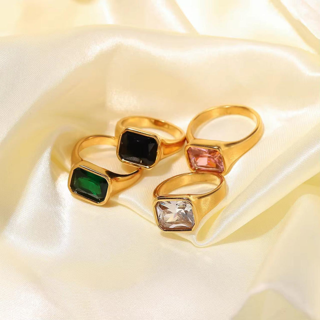 Green Big Stone Ring
